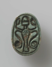 Scarab with representation of a Hs vase