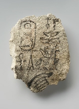 Fragment van een ostrakon met cartouche van Amenhotep I