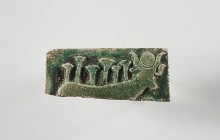 Fragment of a tile with the cow Hathor 