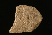 Fragment van een kruikstop, met afdruk