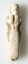 Fragment de figurine de femme, vétue d'un pagne depuis la taille