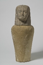 Dummy canopic jar with lid in the shape of a human head