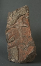 Fragment of a low relief: man carrying gazelle 