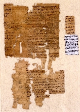Fragment van Homerus op papyrus