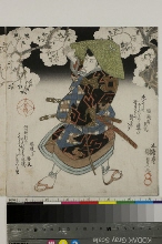 Les acteurs Ichikawa Danjūrō VII dans le rôle de Fuwa Danzaemon et Onoe Kikugorō III dans le rôle de Nagoya Sanza 