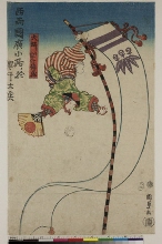 L'acrobate d'Ōsaka, Hayatake Tokuzō, à Hirokōji dans le quartier Ouest det Ryōgoku