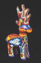 Cerf miniature recouvert de perles colorées