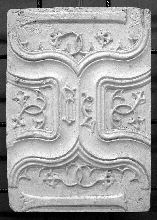 Panel with moulding and initials