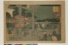 Edo meisho (Endroits célèbres d'Edo) : Le sanctuaire Tenjingū à Yushima