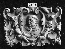 Panel with cartouche and cherubs