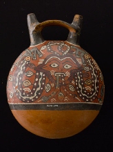 vessel with double spouts, decorated with a representation of the Mythological Anthropomorphic Being