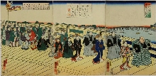 Première traversée du pont de Ryōgoku, le 23e jour du 11e mois de 1857