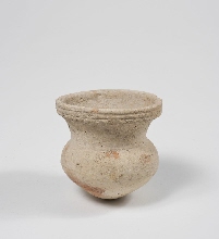 Vessel with round body and short very wide neck