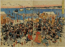 Les quarante-sept rōnin rassemblés à Takanawa