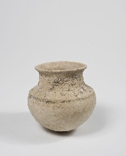 Vessel with round body and short wide neck