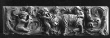 Frieze with putti playing with a male goat