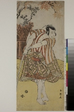 L'acteur Ōtani Hiroji III dans le rôle d'un samurai, le sabre dégainé