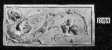 Panel of a fireplace with chimera