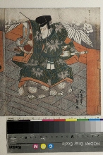 Les acteurs Bandō Mitsugorō III dans le rôle de Minamoto no Yoshitsune et Ichikawa Danjūrō VII dans le rôle de Kagekiyo