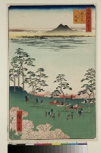 Meisho Edo hyakkei (Cent vues d'endroits célèbres d'Edo): Vue vers le nord depuis le Mont Asuka