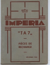 Catalogue des pièces de rechange Imperia