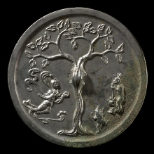 Mirror decorated with mythological representation of the moon
