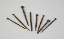 Eight pins made of bone