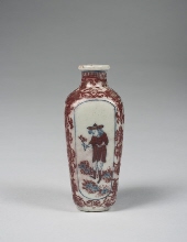 Snuff bottle decorated with Dutch scene