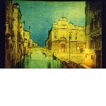 Perspective view print for megalethoscope: Venice, canal and hospital