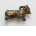 Votive statuette of a cow made of gilded wood