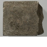 Hollow brick with incised decoration (kongxinzhuan): horse and horseman