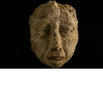 Fragment from a architectural element: man's head