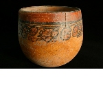 Vase with glyphs decoration