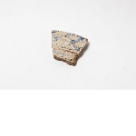 Fragment versierd met gekleurde strepen en blauwe ruiten