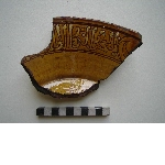 Rim of a bowl with Arabic inscription