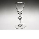 Drinking glass engraved with a Dutch inscription