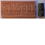 Cylinder seal with figure and animals