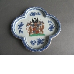 Plate for cruet stand, part of a dinner service with the coat of arms of Chastelein