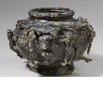 Bronze vase tinned with silver
