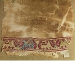 Textile fragment with decorative band in silk