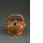 Brown spherical lime pot with handle