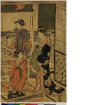 Youth and courtesans (part of: View of the Sumida River from the Temporary Quarters of the Ôgiya in Nakasu)