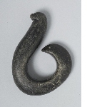Stone polished fish-hook: "mangai maea"