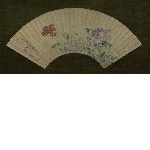 Painting on fan by Wang Caifan (1827?-1893)