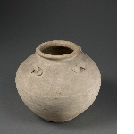 Spherical vase with short straight neck