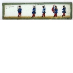 Glass slide for magic lantern in colour: "five soldiers"