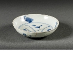 White platter with blue decoration