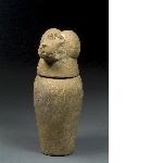 Dummy canopic jar with lid in the shape of an ape's head