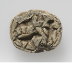 Scarab with hunting scene