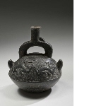 Vessels with stirrup-shaped handle, decorated with birds